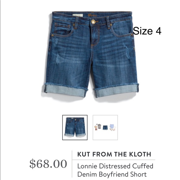 Kut from the Kloth boyfriend denim shorts - Picture 1 of 3